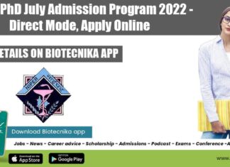 NIPER PhD July Admission