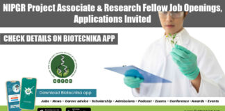 NIPGR Research Vacancies 2022