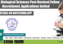 NISER Biological Sciences Post-Doctoral Fellow Recruitment, Applications Invited NISER Biological Sciences PDF