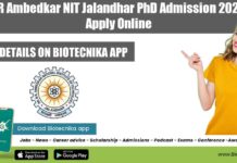 Dr B R Ambedkar NIT Jalandhar PhD Admission 2022-23, Apply Online NIT Jalandhar PhD Admission