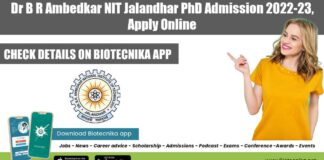 NIT Jalandhar PhD Admission