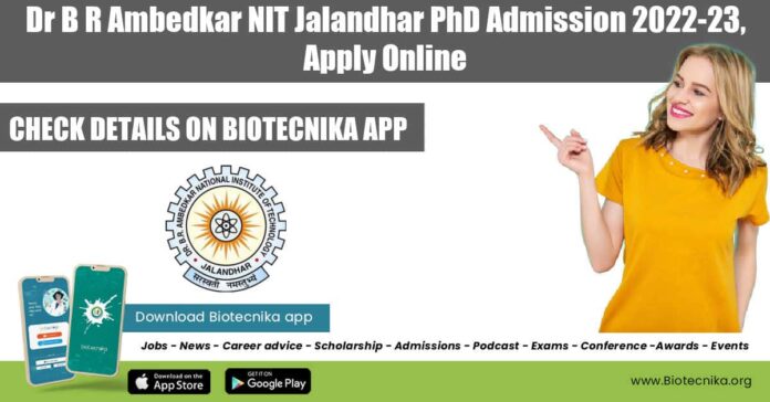 NIT Jalandhar PhD Admission