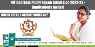 NIT Rourkela PhD 2022-2023