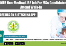 PGIMER Non-Medical JRF Job For MSc Candidates, Attend Walk-In PGIMER Non-Medical JRF Job