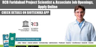 RCB Faridabad Project Scientist