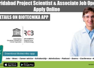 RCB Faridabad Project Scientist