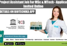 RCB Project Assistant Job For MSc & MTech – Applications Invited Online RCB Project Assistant Job