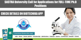 SASTRA University PhD Positions