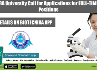 SASTRA University PhD Positions