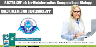 SASTRA University SRF Job