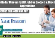 SNU JRF Vacancy 2022