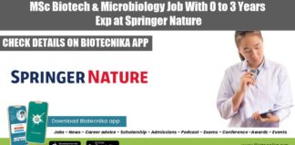 Springer Nature Vacancy 2022