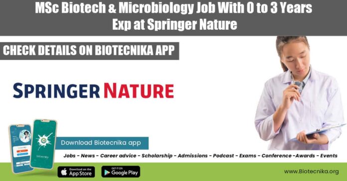 Springer Nature Vacancy 2022