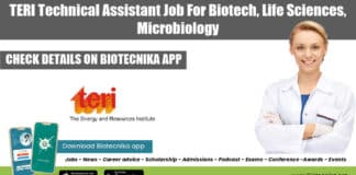 TERI Technical Assistant Job