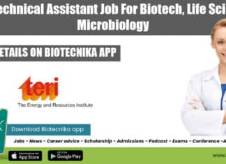 TERI Technical Assistant Job