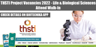 THSTI Project Vacancies 2022