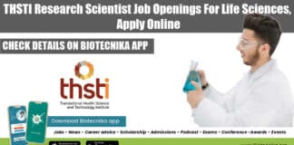 THSTI Research Scientist Job