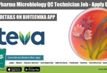 Teva Pharma Microbiology QC Technician Job – Apply Online Teva Pharma Microbiology QC