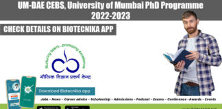 UM-DAE CEBS Admission 2022