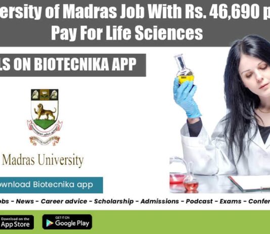 University of Madras Job