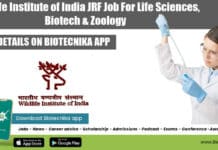Wildlife Institute of India JRF Job For Life Sciences, Biotech & Zoology WII JRF Vacancy 2022