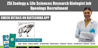 ZSI Research Biologist Jobs