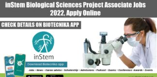 inStem Vacancies 2022