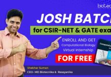 Call For Applications – JOSH BATCH For CSIR NET & GATE Exam With Scholarship + FREE Internship