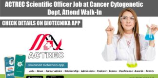 ACTREC Cancer Research Job