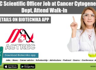 ACTREC Cancer Research Job