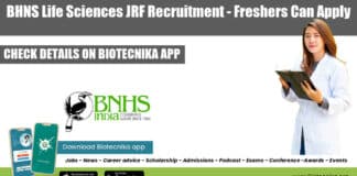 BHNS Life Sciences JRF