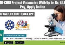 15+ CSIR-CDRI Project Vacancies With Up to Rs. 42,000 pm Pay, Apply Online CDRI Project Openings