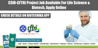 CSIR-CFTRI Project Job Available