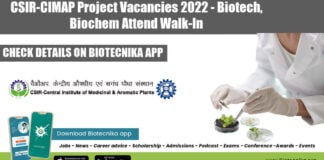 CSIR-CIMAP Project Vacancies 2022