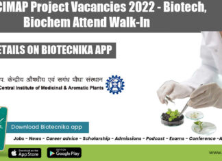 CSIR-CIMAP Project Vacancies 2022