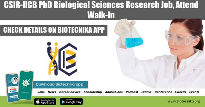 CSIR-IICB PhD Biological Sciences
