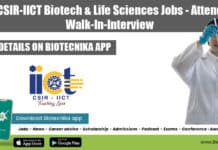 CSIR-IICT Biotech & Life Sciences Jobs – Attend Walk-In-Interview CSIR-IICT Biotech & Life Sciences
