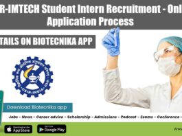 CSIR-IMTECH Student Intern Recruitment
