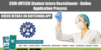 CSIR-IMTECH Student Intern Recruitment
