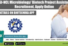 CSIR-NCL Microbiology/ Biotech Project Assistant Recruitment, Apply Online CSIR-NCL Project Opening
