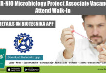 CSIR-NIO Microbiology Project Associate Vacancy – Attend Walk-In CSIR-NIO Microbiology Project Associate