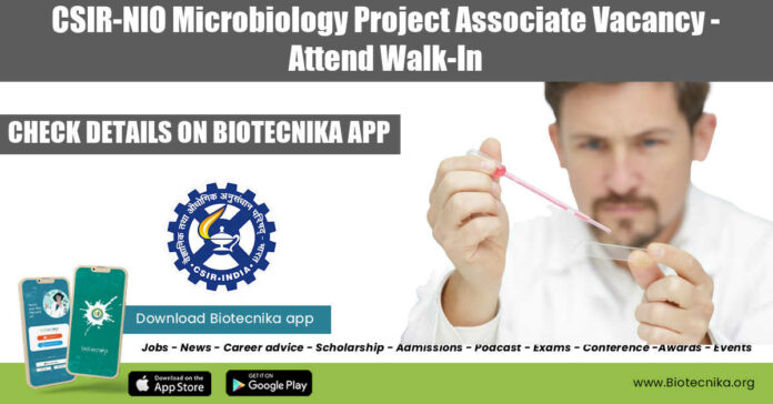 CSIR-NIO Microbiology Project Associate