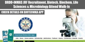 DRDO-INMAS JRF Recruitment