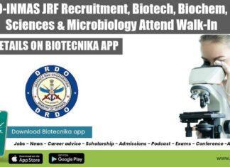 DRDO-INMAS JRF Recruitment
