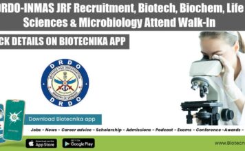 DRDO-INMAS JRF Recruitment