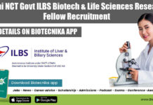 Delhi NCT Govt ILBS Biotech & Life Sciences Research Fellow Recruitment Delhi NCT Govt ILBS