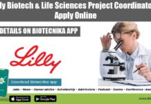 Eli Lilly Biotech & Life Sciences Project Coordinator Job, Apply Online Eli Lilly Biotech