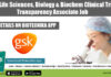 GSK Life Sciences, Biology & Biochem Clinical Trial Transparency Associate Job GSK Clinical Trial Jobs
