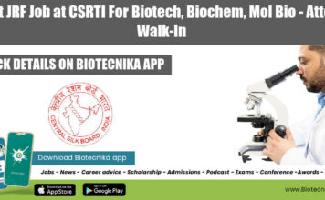 Govt JRF Job at CSRTI