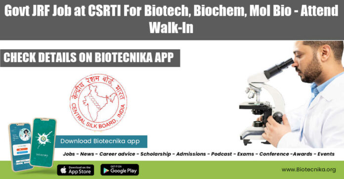 Govt JRF Job at CSRTI